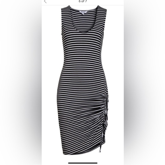 BB Dakota Steve Madden NWT size small black and white stripe dress with cinching - Picture 5 of 7